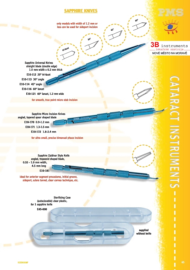 DISPOSABLE, SAPPHIRE AND DIAMOND KNIVES