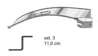 Laryngoskop - lyžica vel. 3, studené svetlo, 11 cm