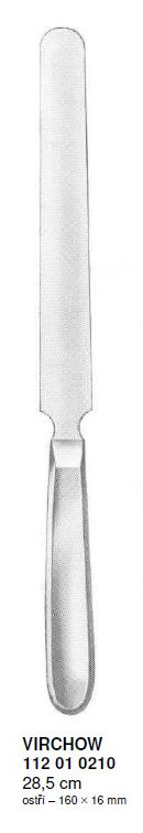 Nôž pitevní na mozek dvojbritý, 160 mm