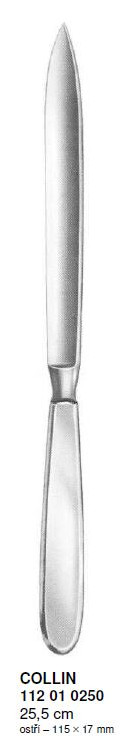 Nôž pitevní hrotnatý, čepeľ 115 mm, dĺžka 255 mm