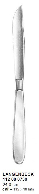 Nôž amputačný bruškatý, čepeľ 115 mm, 240 mm