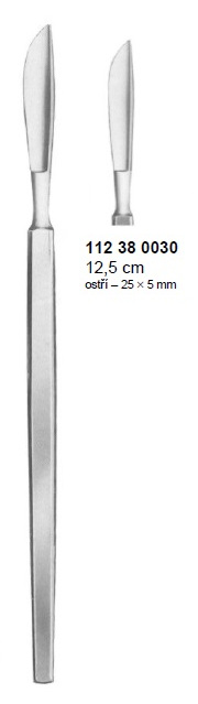 Skalpel očný bruškatý, 25 mm