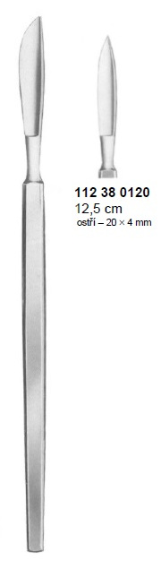Skalpel očný hrotnatý, 20 mm