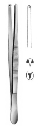 Pinzeta chirurgická, 1x2 zuby, 145x2,2 mm