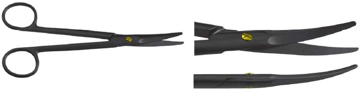 Nožnice Matarasso, zahnuté, 170 mm