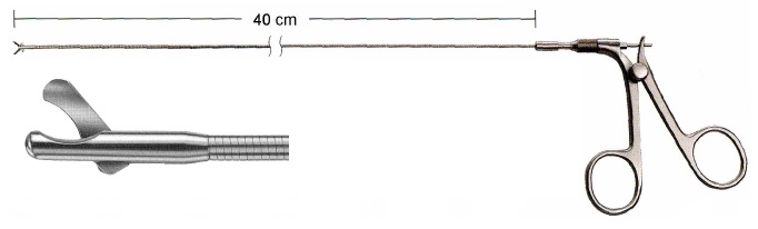 Nožnice háčikové 400 mm, 9 Charr. flexibilné izolované