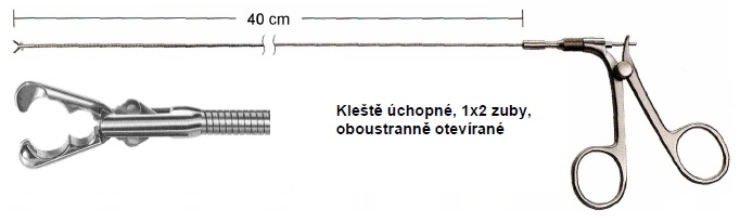 Kliešte 400 mm, 7 Charr. semirig. obojstranné ot.
