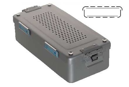 Box s dierkovaným viečkom i dnom, 300x140x100 mm, modrá